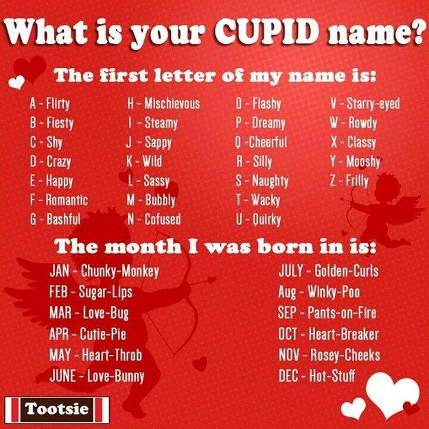 Valentines Day Party Names
 What Is Your Cupid Name My BuzzFeed Posts