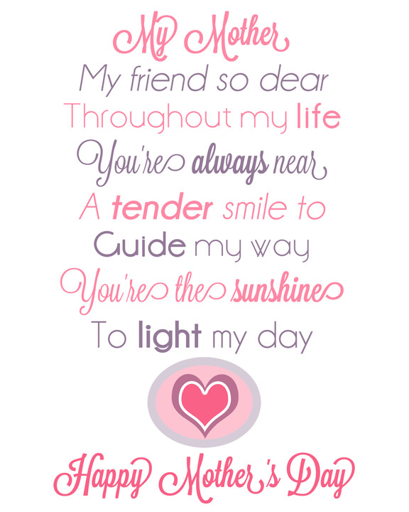 Valentines Day Quotes For Moms
 Free Mother s Day Printables