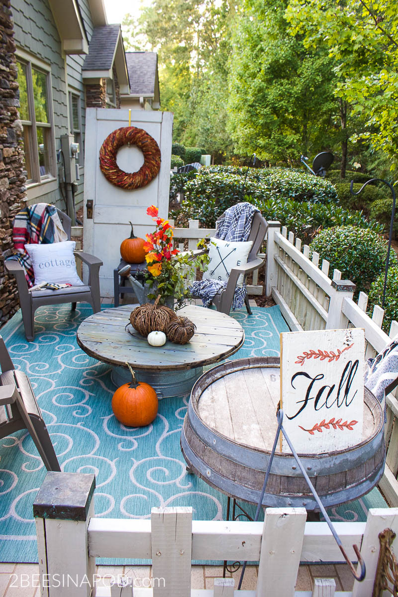 When To Put Up Fall Decor
 Front Porch Fall Decor Cozy and Inviting 2 Bees in a Pod
