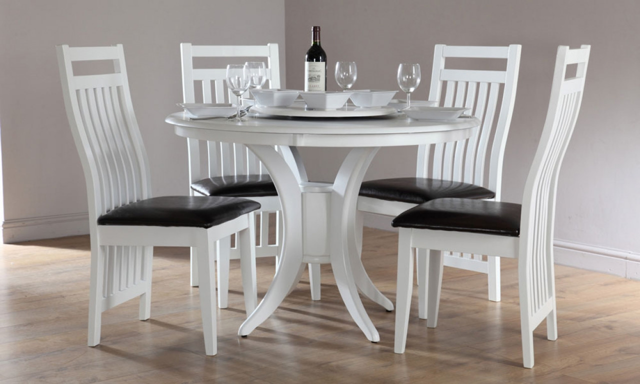 White Kitchen Table And Chairs
 Kitchen Black Round Dining Table White Chairs pictures