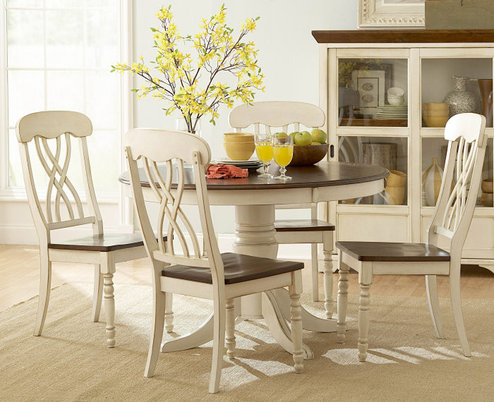 White Kitchen Table And Chairs
 Ohana White Round Dining Room Set
