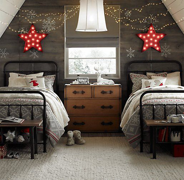 Winter Bedroom Decor
 double winter bedroom with starry nights