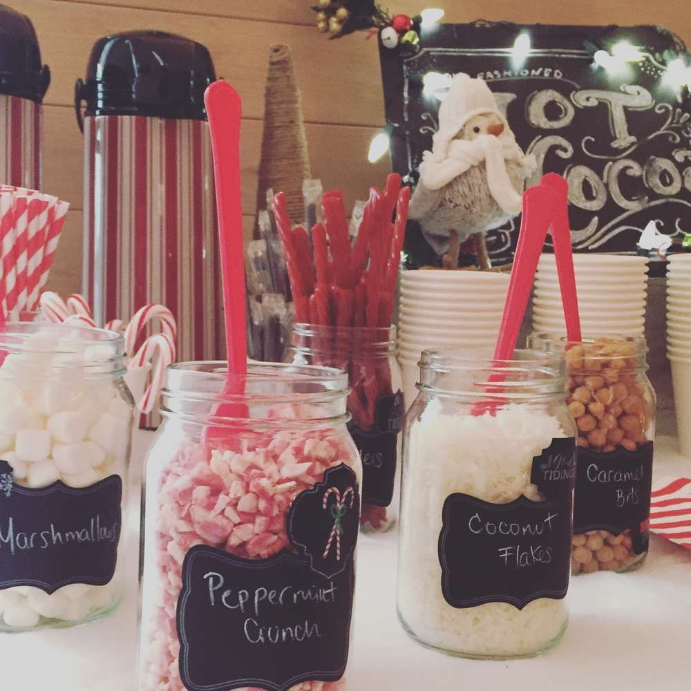 Winter Birthday Party Ideas For Adults
 Hot cocoa bar toppings at a Winter Wonderland birthday