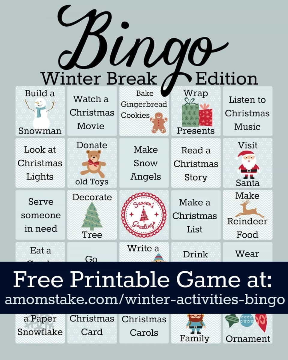 Winter Break Activities
 Winter Activities Bingo Game Printable A Mom s Take