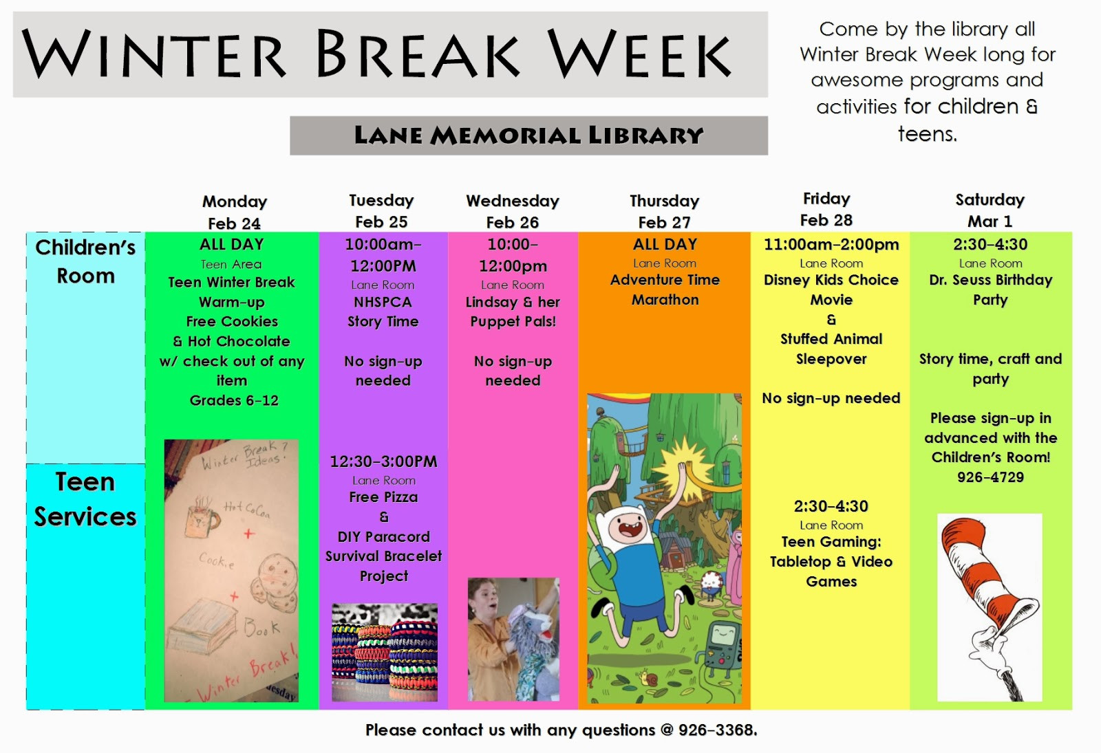 Winter Break Activities
 Lane Memorial Library Blog Winter Break Activities for