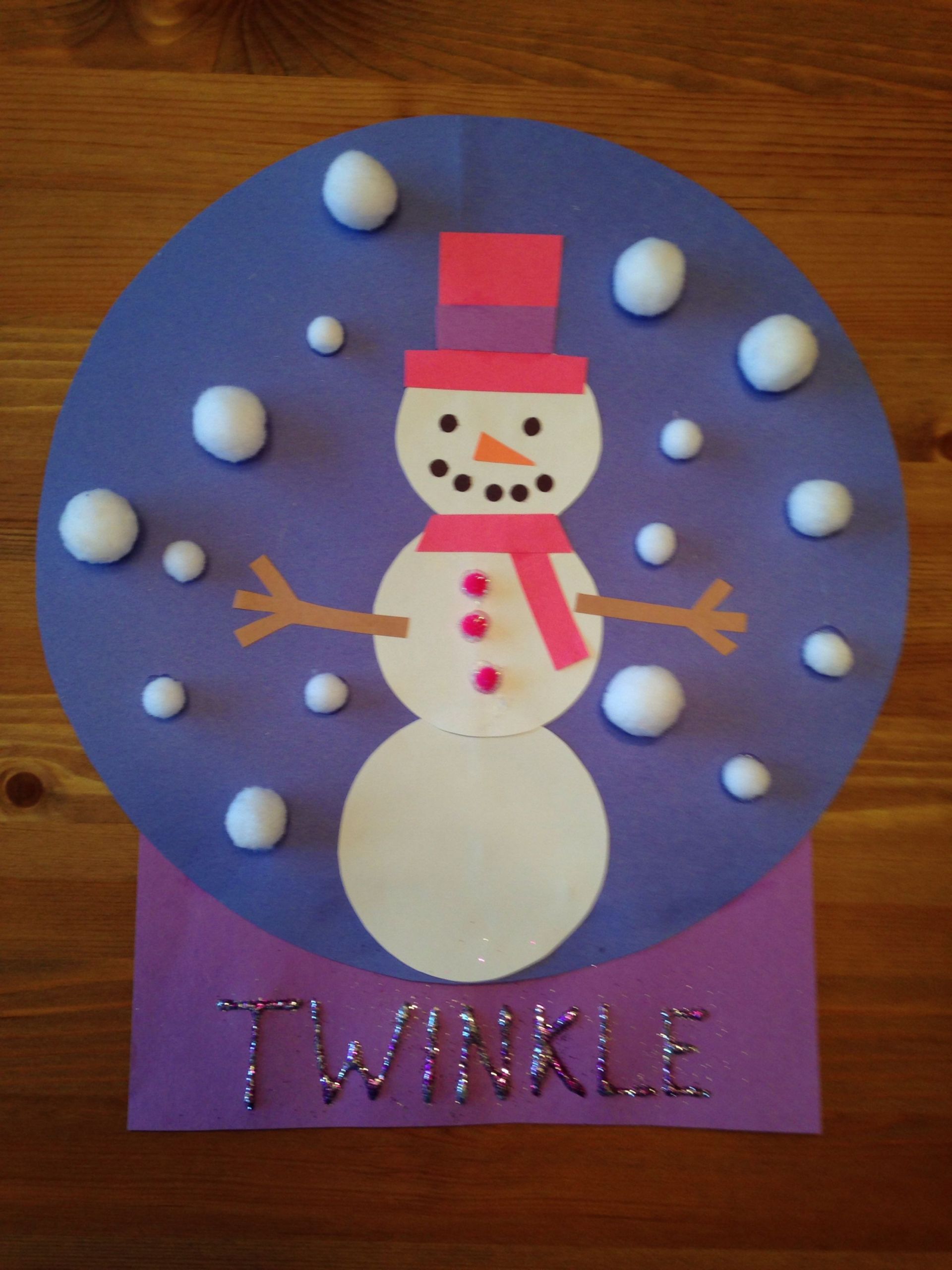 Winter Crafts Ideas For Preschoolers
 Snowman Snow Globe Craft Snowgirl craft Winter Craft
