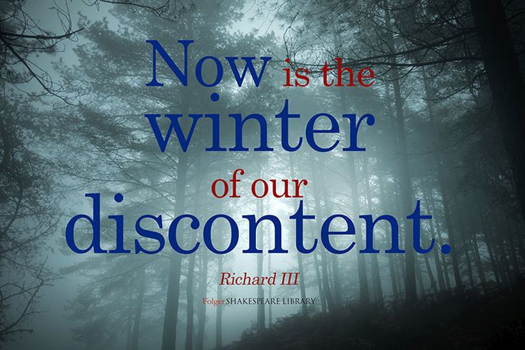 Winter Of Discontent Quote
 Now is the winter of our discontent Shakespeare quote