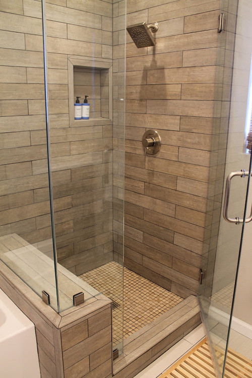Wood Tile Bathroom Shower
 master bath s a spa treatment — Madison Modern Home