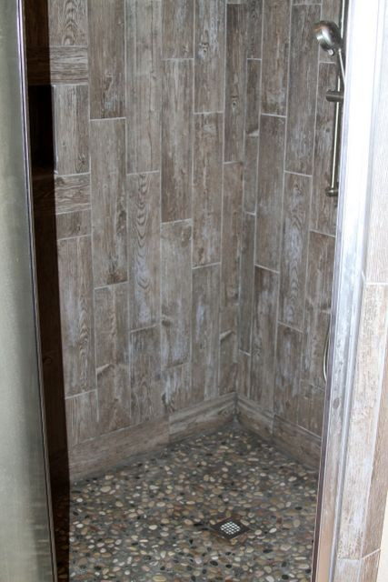 Wood Tile Bathroom Shower
 Barn Wood Looking Tile Shower Bing