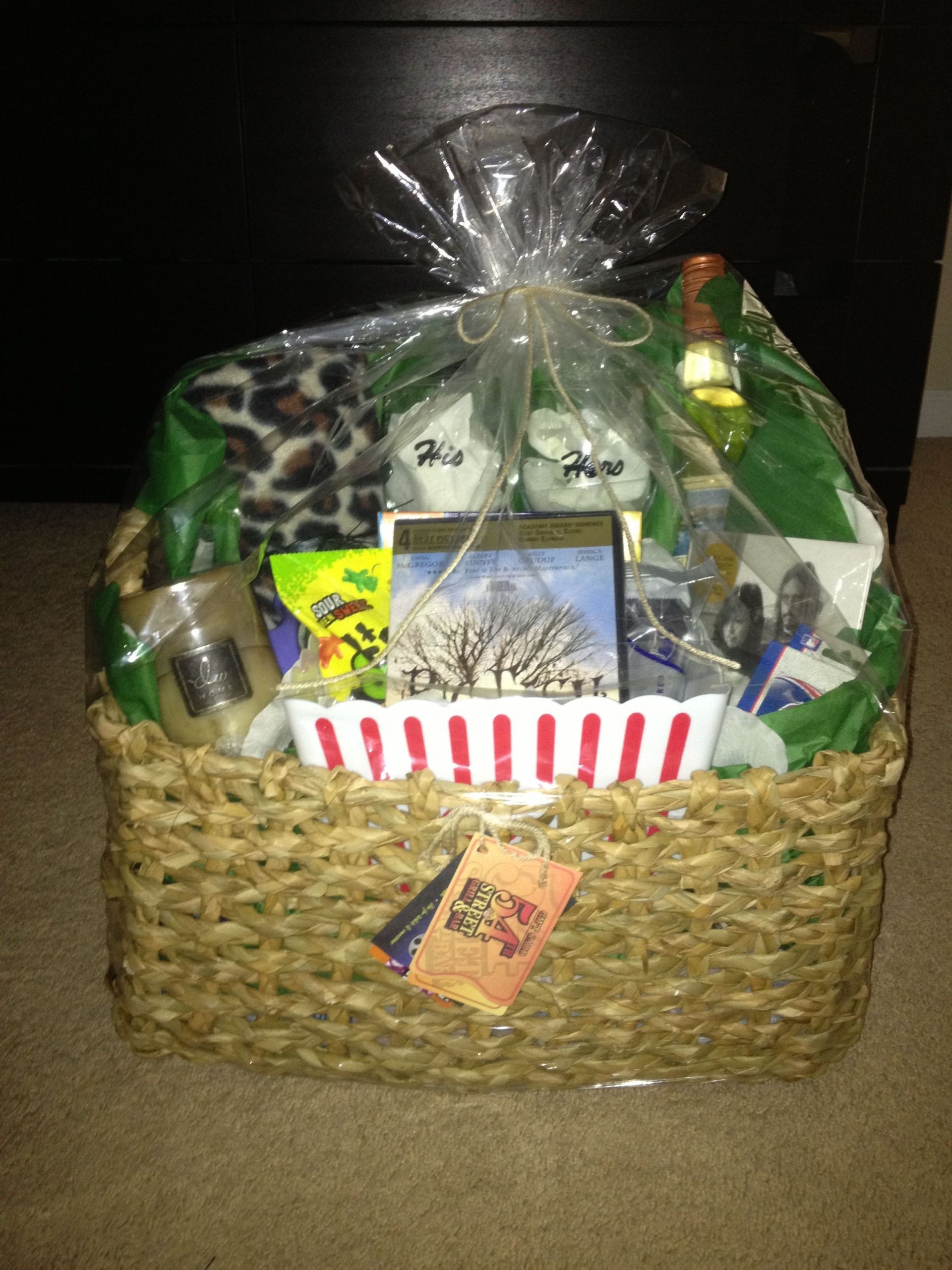 Couple Shower Gift Ideas
 Date night basket I made for a bridal sh Basket