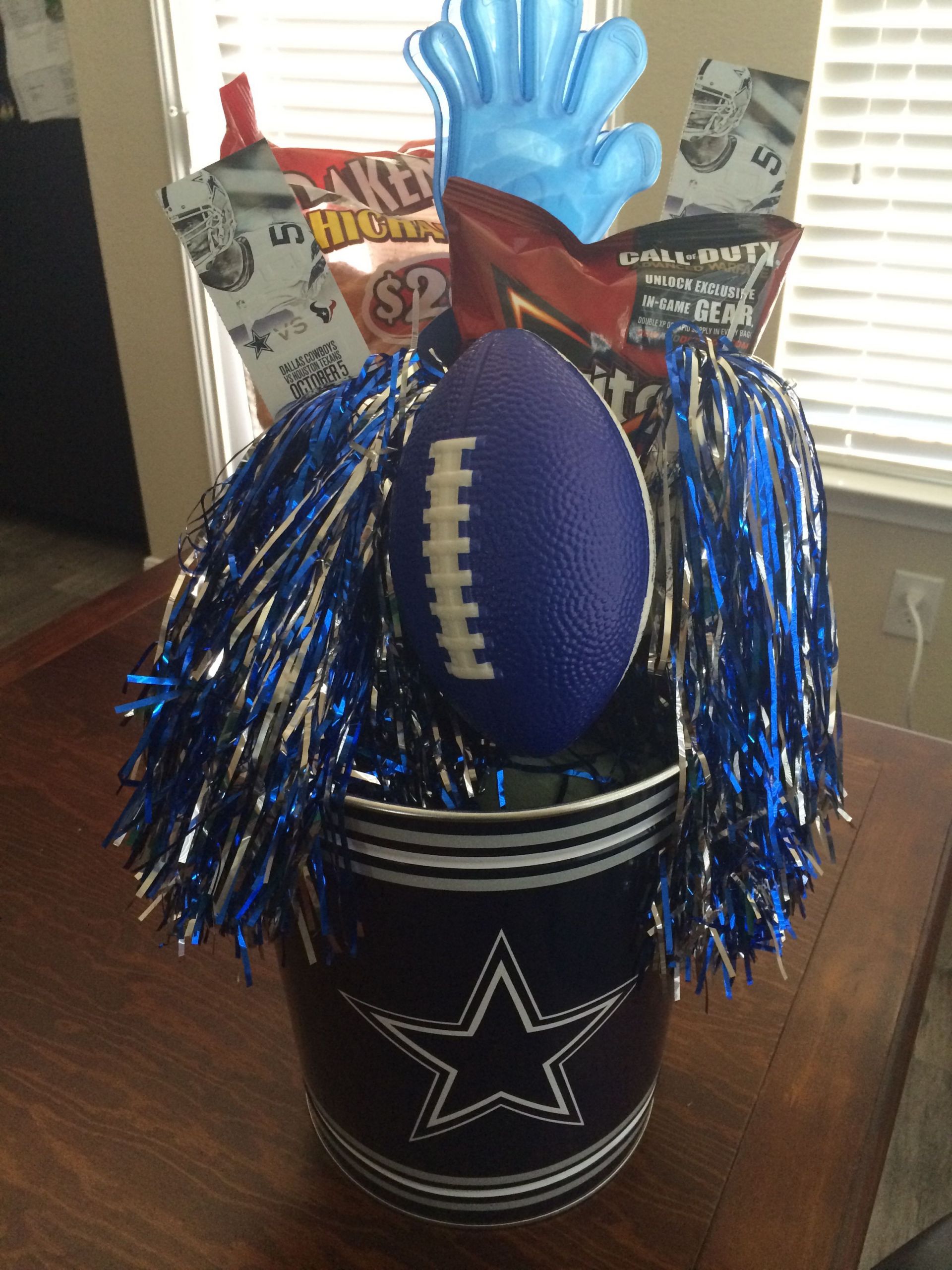 Dallas Cowboys Birthday Gift Ideas
 Dallas Cowboys Football t basket I made for my