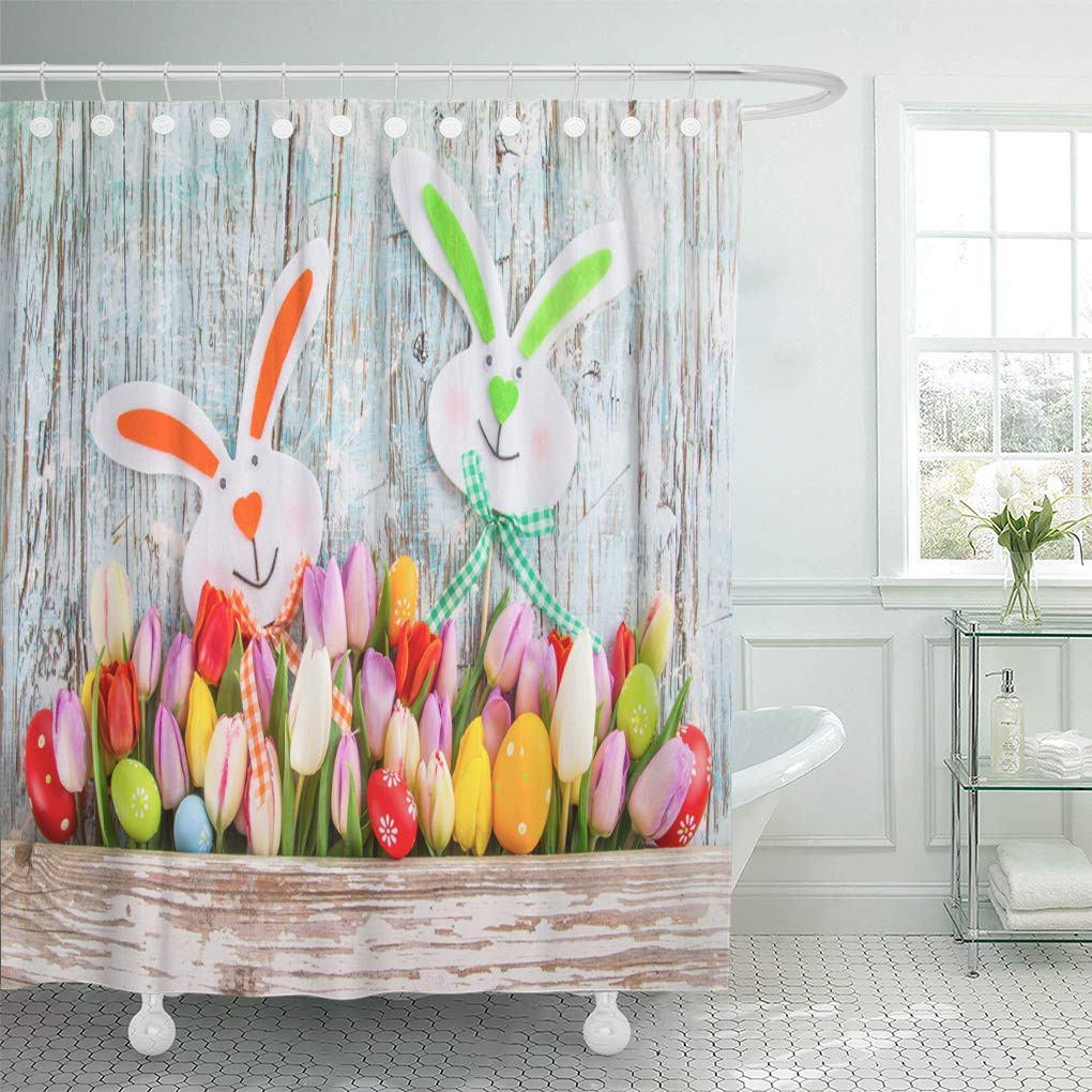 Easter Bathroom Decor
 CYNLON Blue Blooming Beautiful Bouquet of Tulips Easter