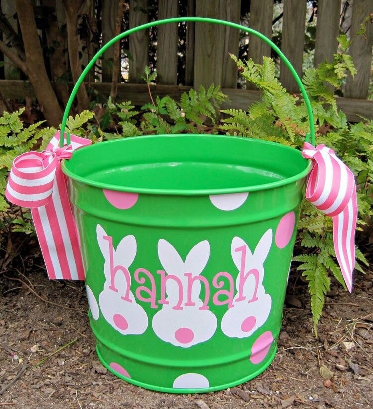 Easter Bucket Ideas
 Easter Bucket Personalized Easter Bucket Easter Basket