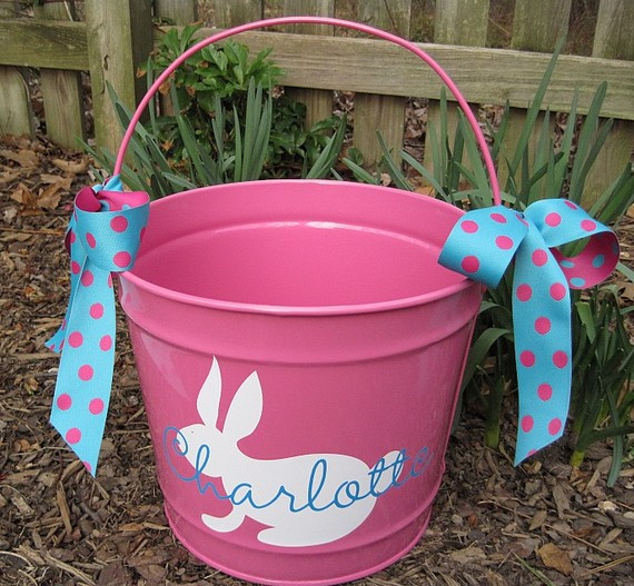 Easter Bucket Ideas
 Whimsically Chic Custom Easter Buckets $25