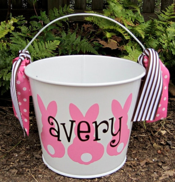 Easter Bucket Ideas
 Items similar to Personalized Easter Bucket assorted