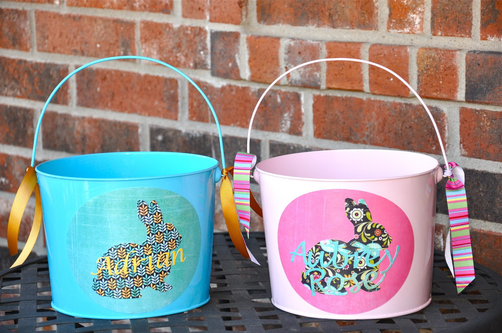 Easter Bucket Ideas
 Running With Glitter Chalkboard Personalized Easter Bucket