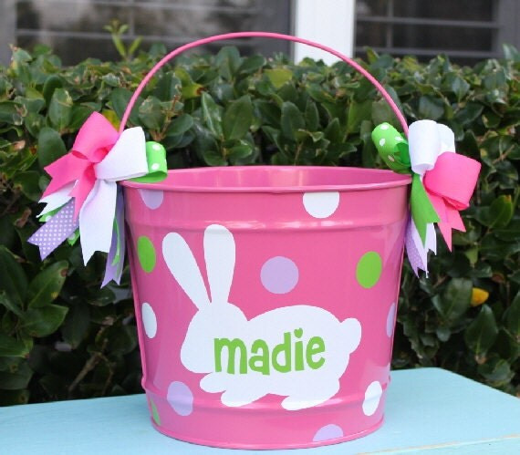 Easter Bucket Ideas
 Items similar to EASTER BUCKET PERSONALIZED on Etsy