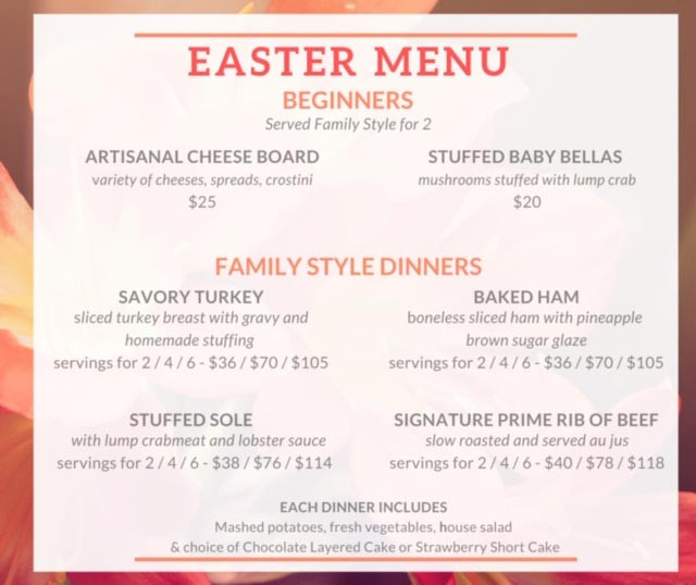 Easter Dinner 2020
 Easter Dinner To Go Order Form
