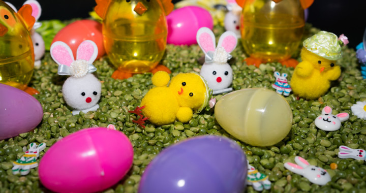 Easter Play Ideas
 Easter messy play sensory tray Special Needs and Sensory