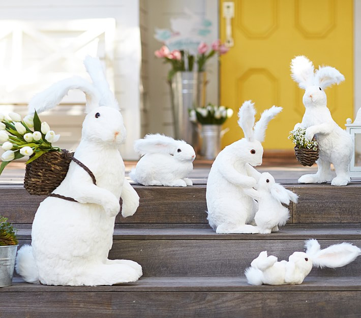 Easter Rabbit Decor
 White Sisal Bunny Decor Easter Decorations