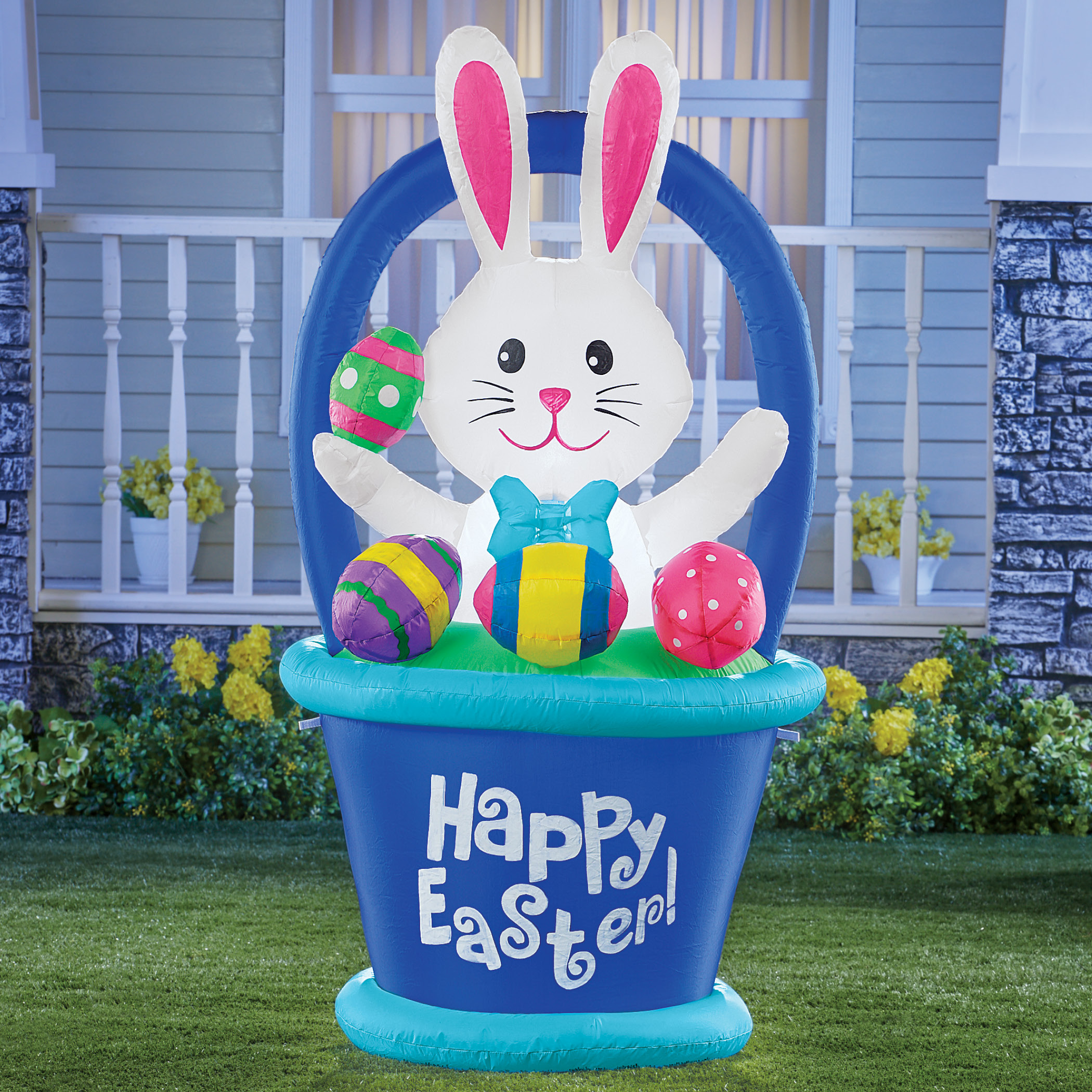 Easter Rabbit Decor
 Collections Etc Inflatable Easter Bunny Basket Yard