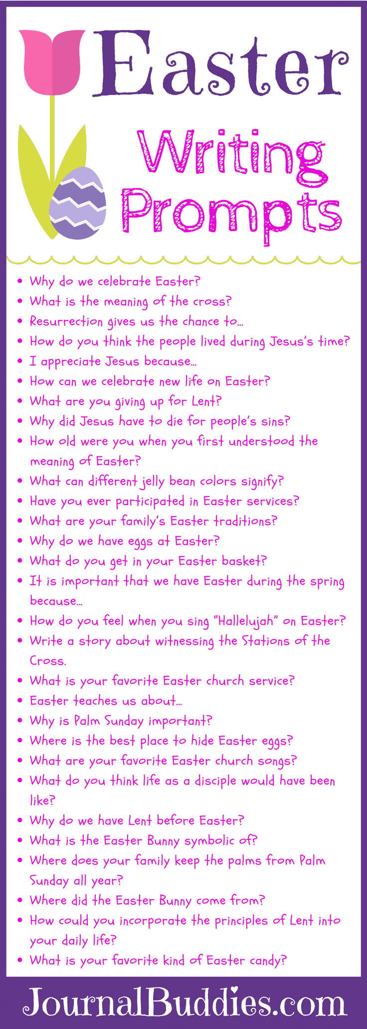Easter Writing Activities
 53 Easter Writing Prompts • JournalBud s