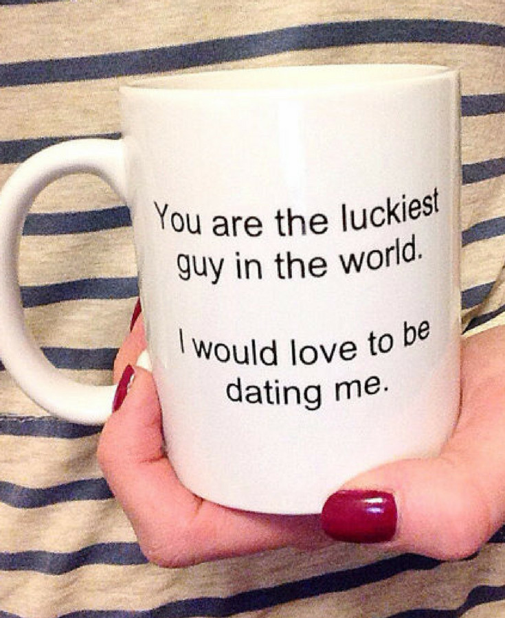 Funny Gift Ideas For Boyfriend
 Ceramic Mug for the Luckiest Guy In The World Valentine s