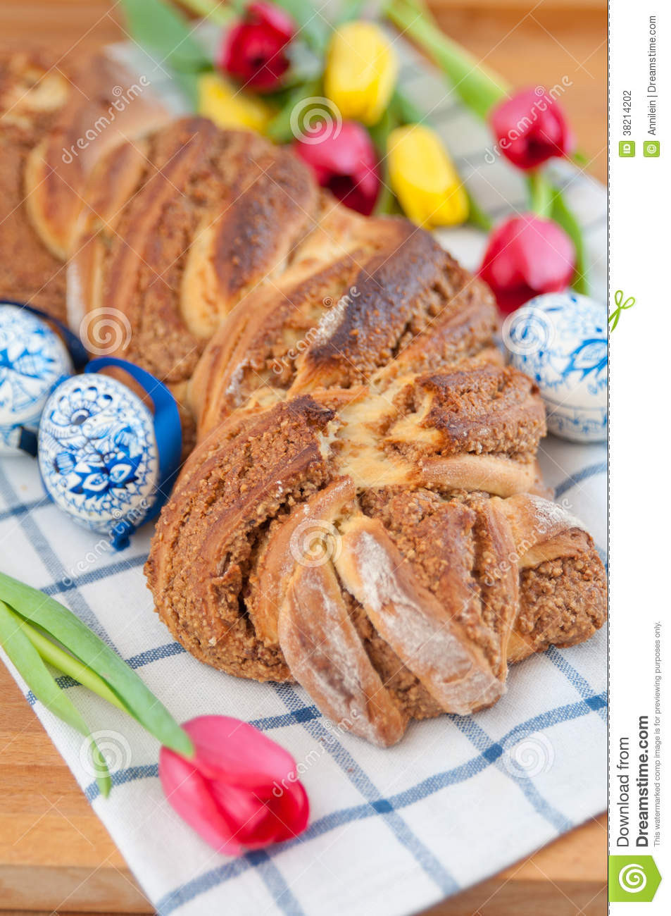 German Easter Bread
 Sweet Braided German Easter Bread Stock Image of
