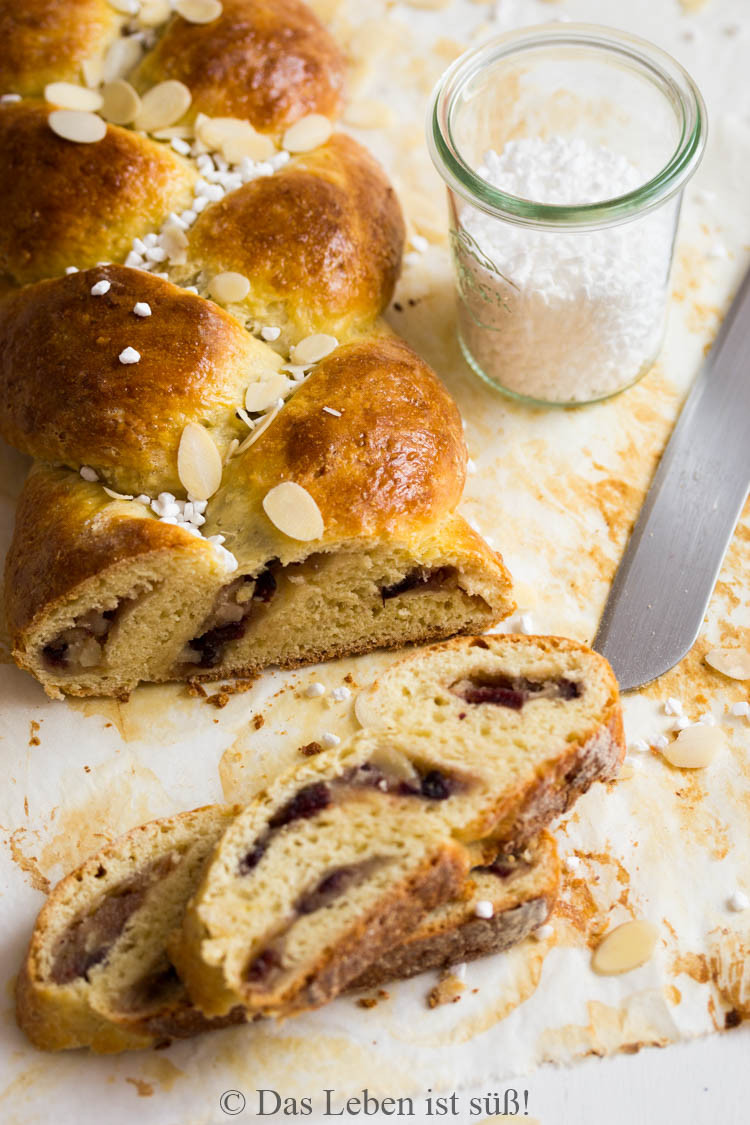 German Easter Bread
 German Easter challah bread with cranberries and marzipan