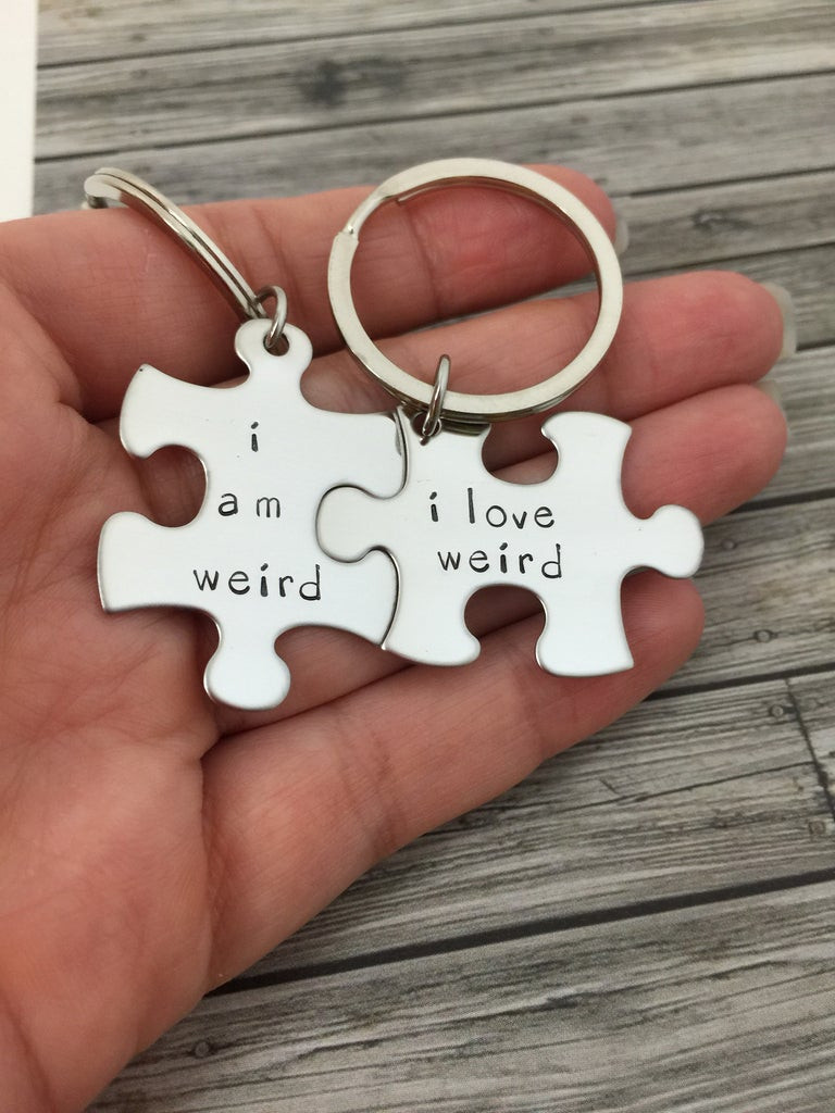 Gift Ideas For Couple Friends
 I am weird I love weird Couples Keychains Couples Gift