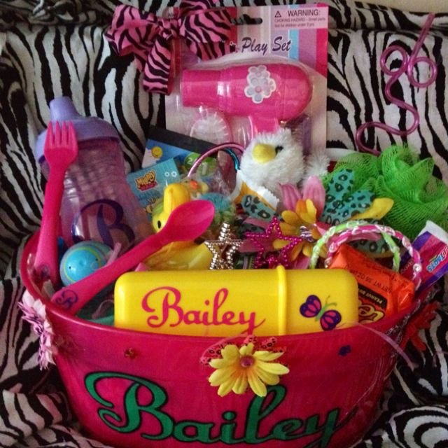 Little Girl Easter Basket Ideas
 Personalized Easter basket for little girl by Lindsay