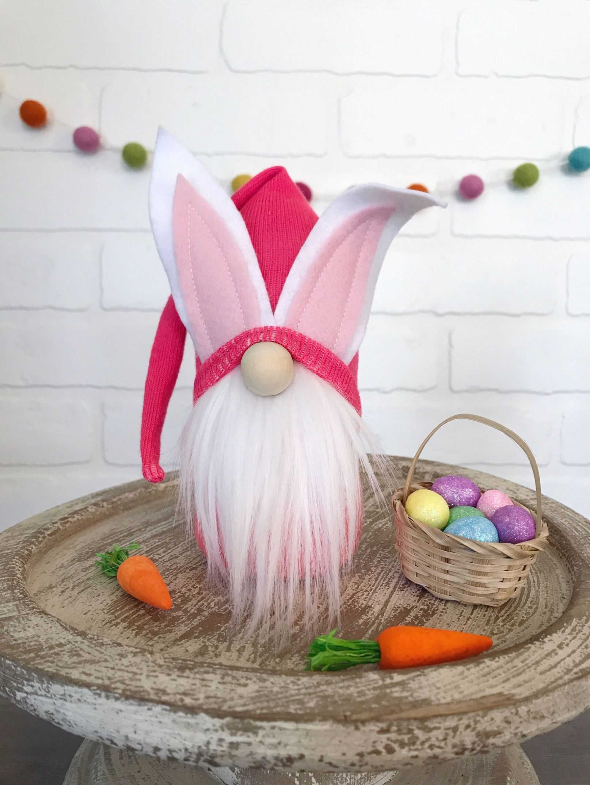 Little Girl Easter Basket Ideas
 Pink Easter bunny gnome Easter basket ideas for little