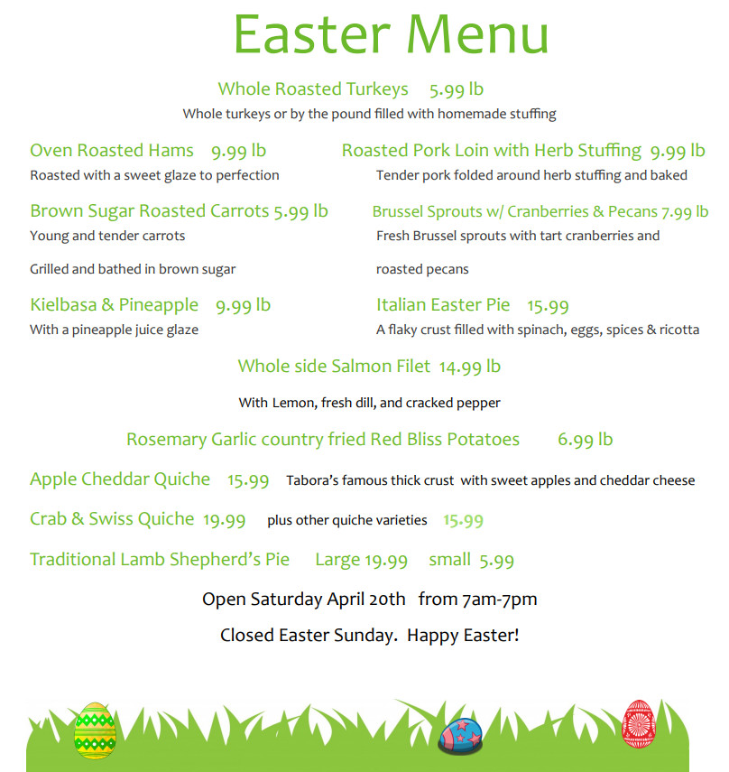 Order Easter Dinner
 Order Your Easter Dinner – Tabora Farms