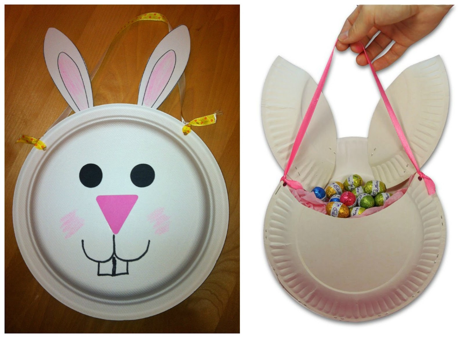 Paper Plate Easter Crafts
 Paper Plate Bunny Basket – Quick and Easy Preschool Craft