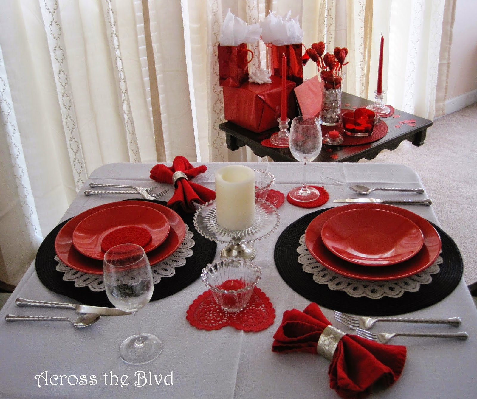 Valentine Dinners At Home
 Across the Boulevard Table For Two At Home for Valentine