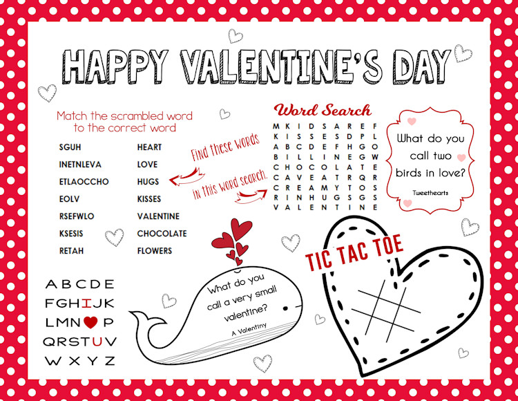 Valentines Day Activities
 Free Printable Valentine s Day Activity Sheet The Girl